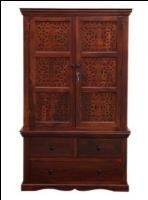 Brown Color Solid Wood Almira With 2 Gate & 3 Drawer
