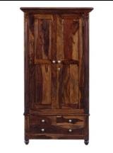 Brown Color Solid Wood Almira With 2 Gate & 3 Drawer
