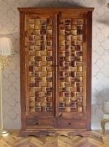 Brown Color Solid Wood Almira With 2 Gate & 2 Drawer