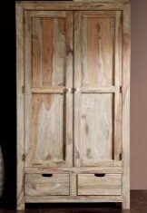 Brown Color Solid Wood Almira With 2 Gate & 2 Drawer