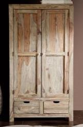 Brown Color Solid Wood Almira With 2 Gate & 2 Drawer