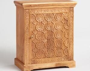 Brown Color Wooden Bedside With 1 Gate