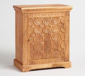 Brown Color Wooden Bedside With 1 Gate