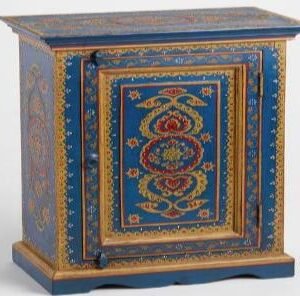 Multicolor Wooden Hand Painted Bedside With 1 Gate