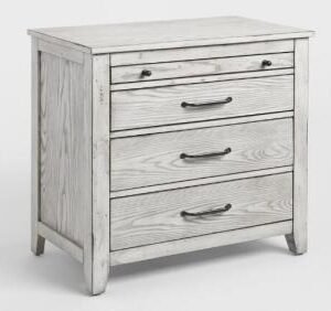 White Color Wooden Bedside With 4 Drawer