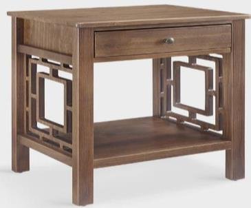 Brown Color Wooden Bedside With 1 Drawer