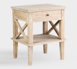 Brown Color Wooden Bedside With 1 Drawer