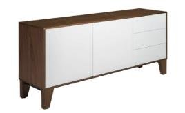 Brown & White Color Acre Solid Mango Wood Cabinet With 2 Gate & 3 Drawer