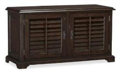 Brown Color Mirante Mango Wood TV Unit With 2 Gate