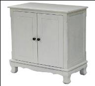 White Color Pedras Mango Wood Sideboard With 2 Gate