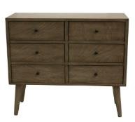 Brown Color Colorado Mango Wood Gray finish Sideboard With 6 Drawer