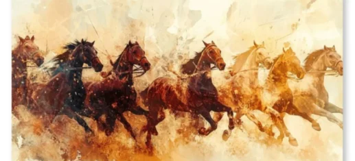 Seven Running Horses Vastu Painting