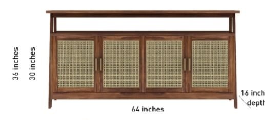 Rattan Cane Crockery Unit
