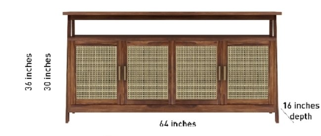 Rattan Cane Crockery Unit