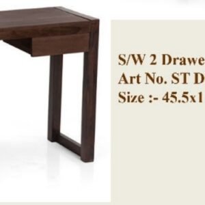 Dark wood study table with two drawers on the top edge; size 45.5 x 16 x 29 inches.