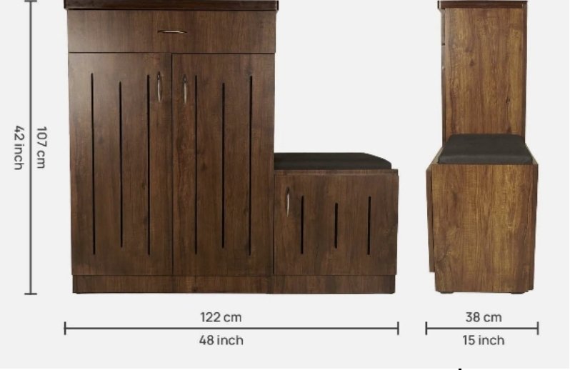 Walnut Finish Shoe Rack