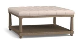 Brown & White Color Flor Mango Wooden Coffee Table With Cushion
