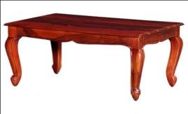 Brown Color Mira Sheesham Wood Carved Leg Coffee Table
