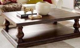 Brown Color Mevik Carved Coffee Table