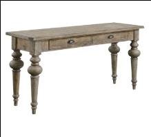 Brown Color Barret White Wash Distress Finish Wooden Console Table With 2 Drawer