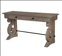 Brown Color Rippi Mango Wooden Gray Console Table With 2 Drawer