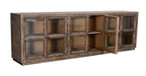 Brown Color Misi Mango Wooden Light Dark Console With 6 Gate