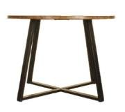 Brown & Black Color Wooden + Iron Dining Table