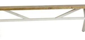 Brown & White Color Wooden + Iron Bench