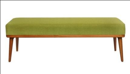 Brown & Green Color Havana Modern Wooden Cushion Bench