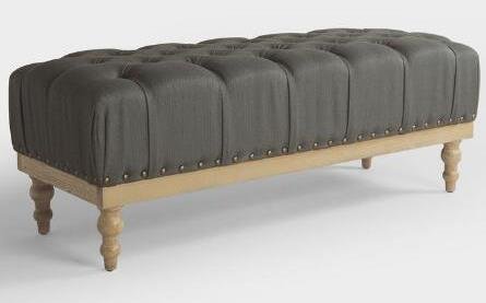Brown Color Wooden Cushion Bench