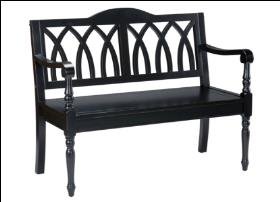 Black Color Giffni Jet Black Traditional Design Bench