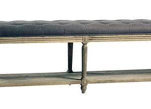Brown & Grey Color Wooden Cushion Bench