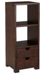 Brown Color Solid Wood Book Shelf With 2 Drawer
