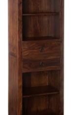 Brown Color Solid Wood Book Shelf With 2 Drawer