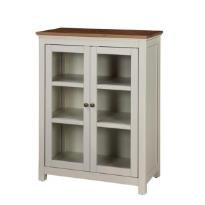 White Color Casca Wooden Office And Home Sideboard With Glass & 2 Gate