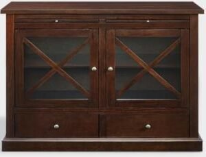 Black Color Solid Wood Buffet Unit With 2 Gate & 2 Drawer
