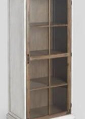 Brown & White Color Solid Wood Buffet Unit With 1 Gate