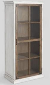 Brown & White Color Solid Wood Buffet Unit With 1 Gate