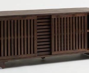 Brown Color Solid Wood Buffet Unit With 2 Gate
