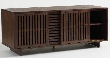 Brown Color Solid Wood Buffet Unit With 2 Gate