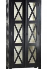 Black Color Solid Wood Buffet Unit With 2 Gate