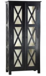 Black Color Solid Wood Buffet Unit With 2 Gate