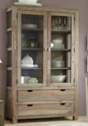Brown Color Solid Wood Buffet Unit With 2 Gate & 2 Drawer