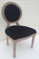 White & Black Color Wood Chair With Cushion