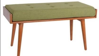 Brown & Green Color Salern Modern Bench With Comfy Cushion