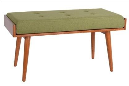Brown & Green Color Salern Modern Bench With Comfy Cushion