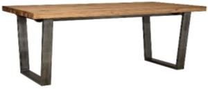 Brown & Black Color Wooden + Iron Dining Table