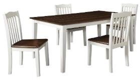 Black & White Color Wooden Dining Table With 4 Chairs