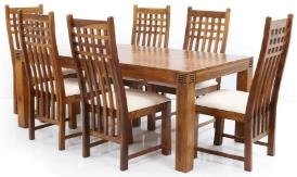 Brown Color Wooden Dining Table With 6 Chairs