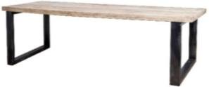 Brown & Black Color Wooden + Iron Dining Table